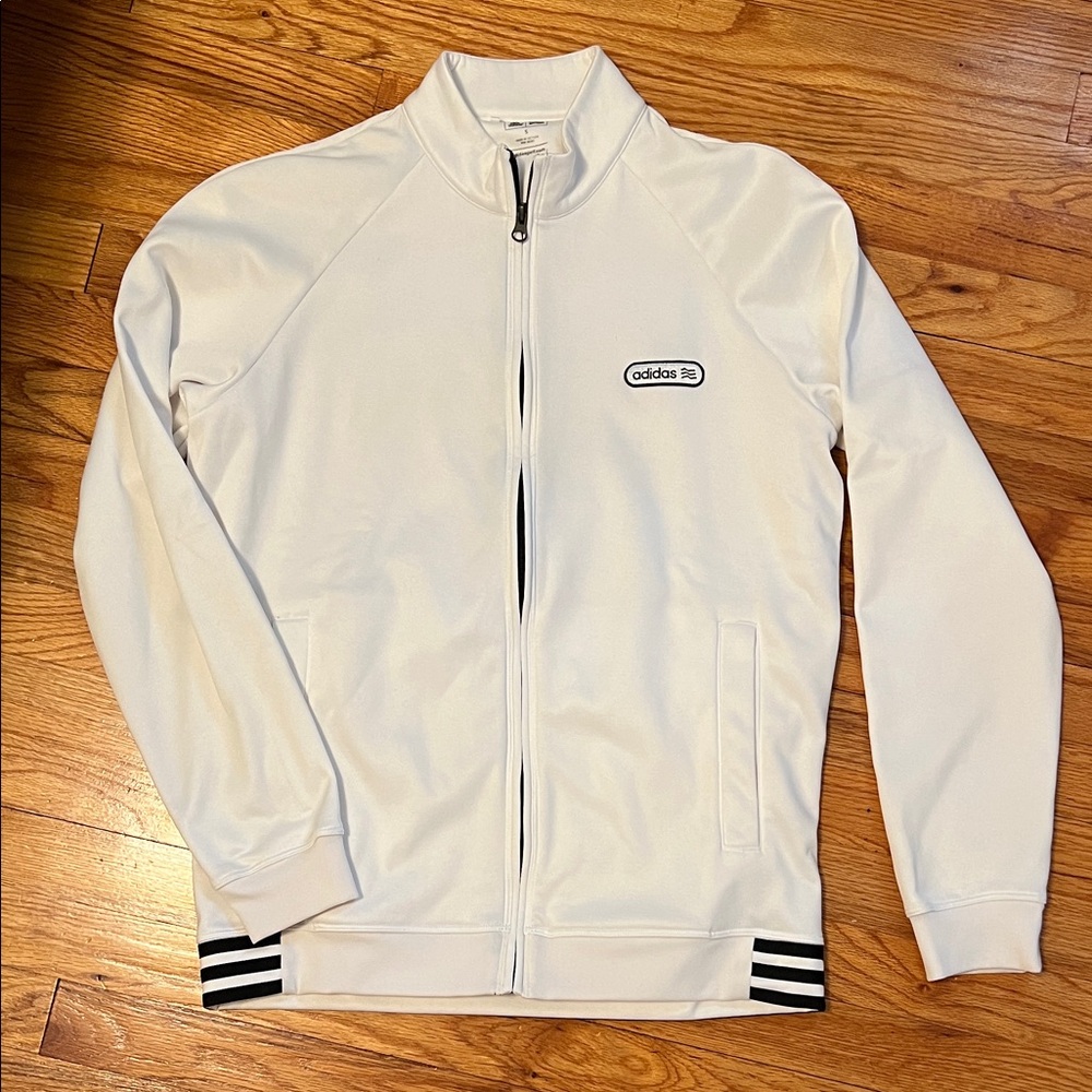 Adidas White Zip-Up Jacket